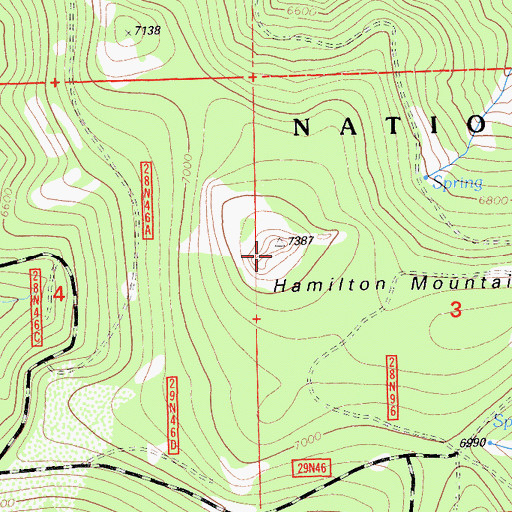 Topographic Map of Hamilton Mountain, CA