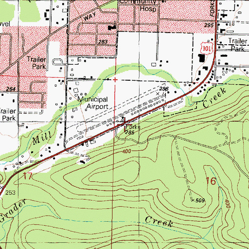 Topographic Map of Forks Timber Museum, WA