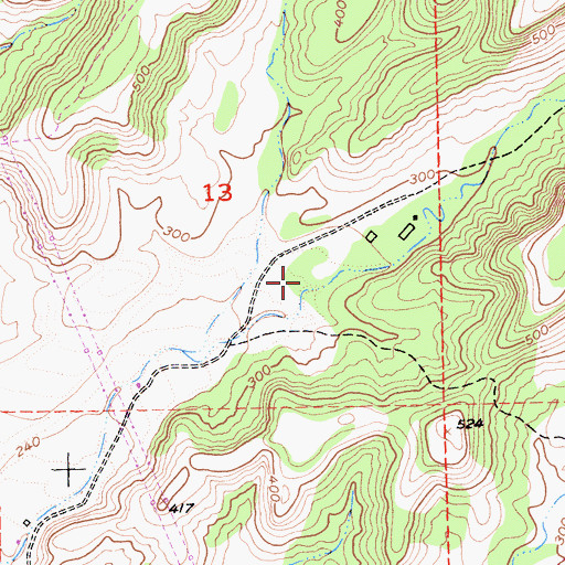 Topographic Map of Hamlin Canyon, CA