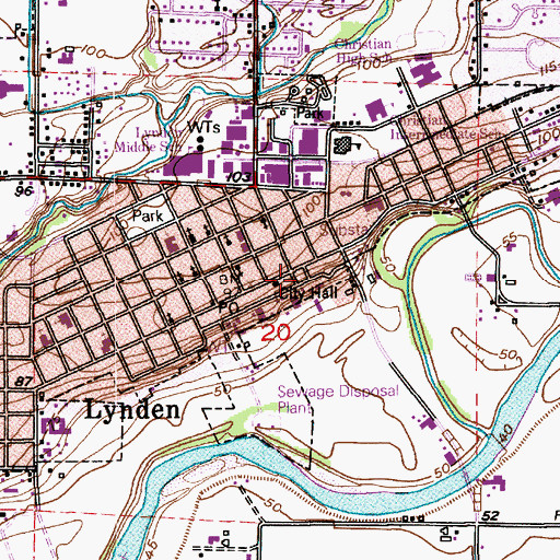 Topographic Map of Lynden Pioneer Museum, WA
