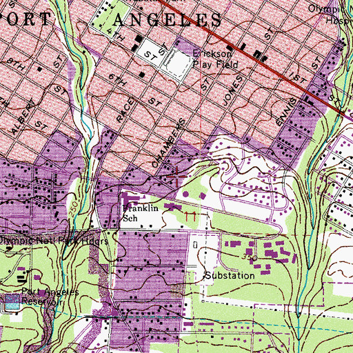 Topographic Map of Port Angeles Fine Arts Center, WA