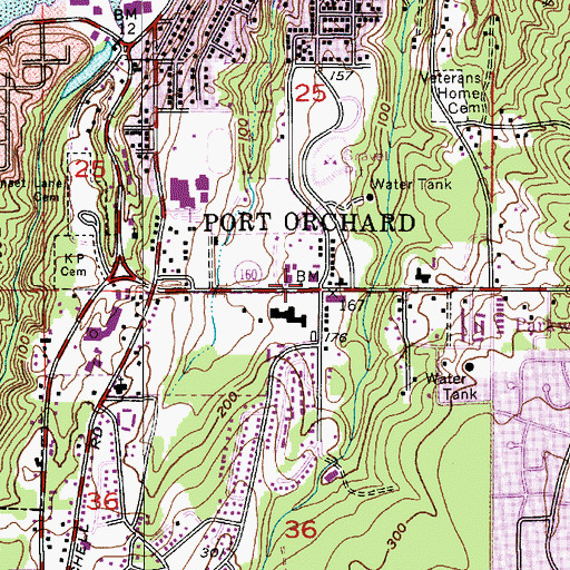 Topographic Map of Puget Sound Genealogical Society, WA