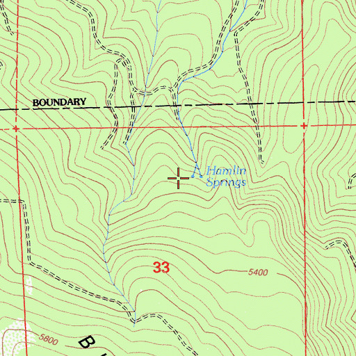 Topographic Map of Hamlin Springs, CA