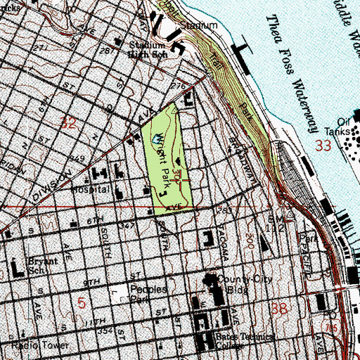 Topographic Map of Karpeles Manuscript Library, WA