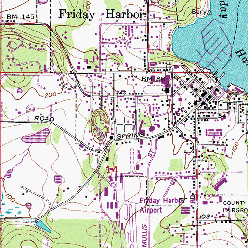 Topographic Map of San Juan Historical Museum, WA