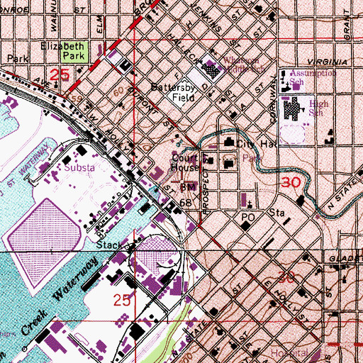Topographic Map of Whatcom Museum ARCO Exhibits Building, WA