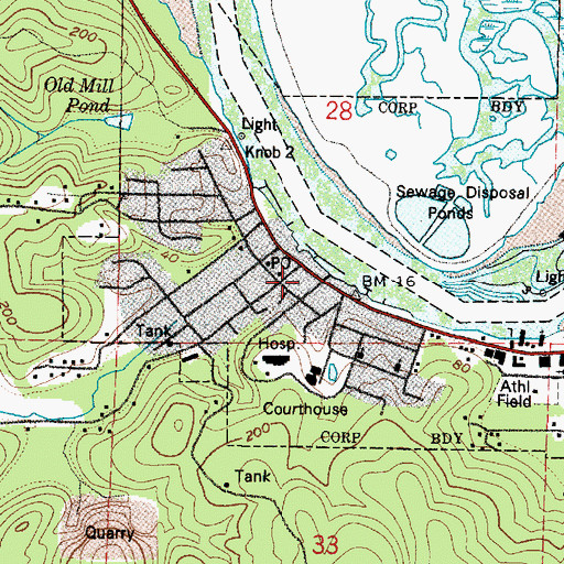 Topographic Map of Pacific County Museum, WA