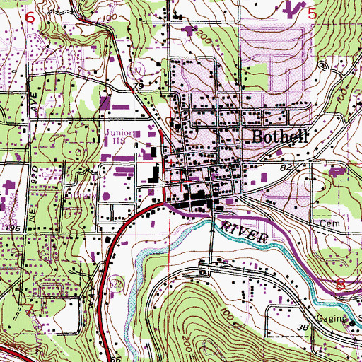 Topographic Map of Bothell Municipal Court, WA