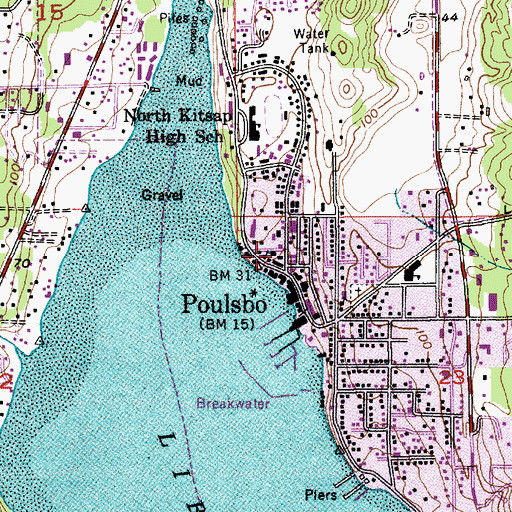 Topographic Map of Poulsbo Municipal Court, WA