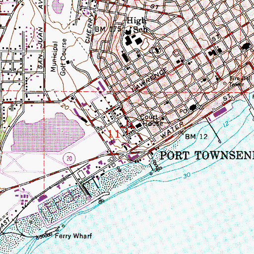 Topographic Map of Jefferson County Courthouse, WA