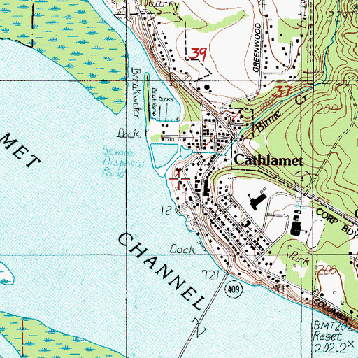 Topographic Map of Wahkiakum County District Court, WA