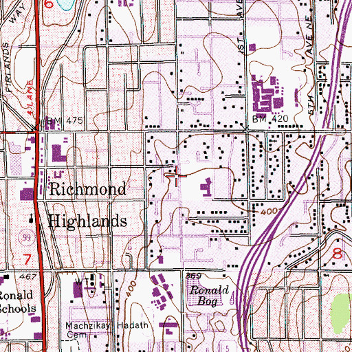 Topographic Map of King County District Court West Division, WA
