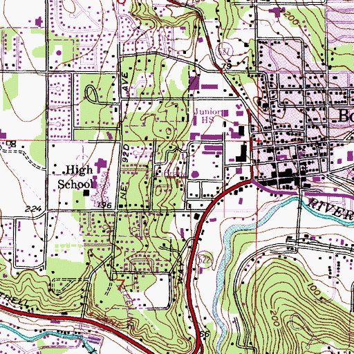 Topographic Map of Bothell Dawson Building, WA