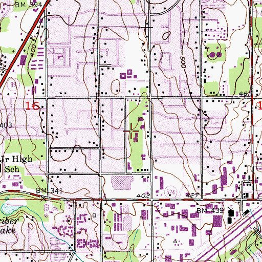 Topographic Map of Lynnwood North Administration Building, WA