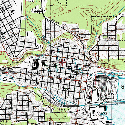 Topographic Map of Mason County Building 2, WA