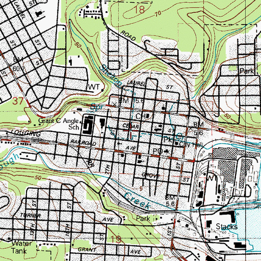 Topographic Map of Mason County Building 3, WA