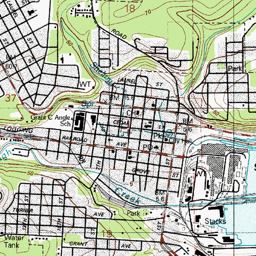 Topographic Map of Mason County Building 4, WA