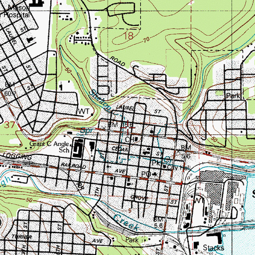 Topographic Map of Mason County Building 7, WA