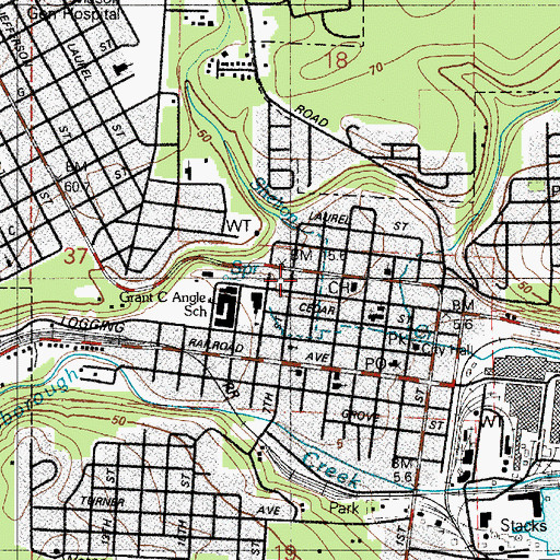 Topographic Map of Mason County Building 8, WA