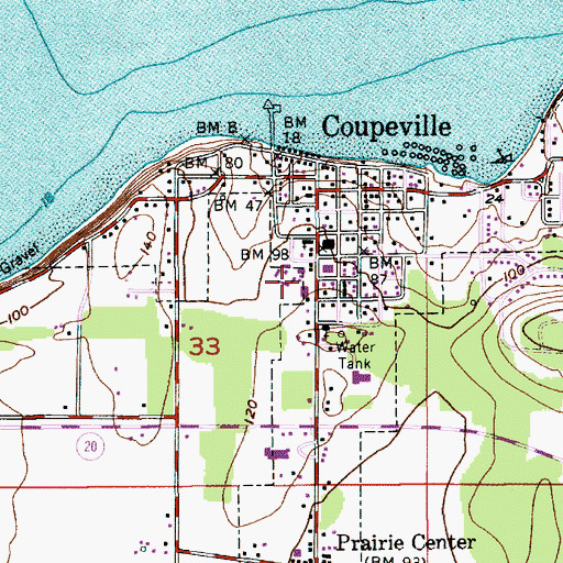 Topographic Map of Island County Kaul Building, WA