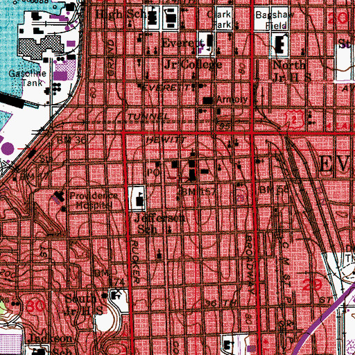 Topographic Map of Snohomish County Mission Building, WA
