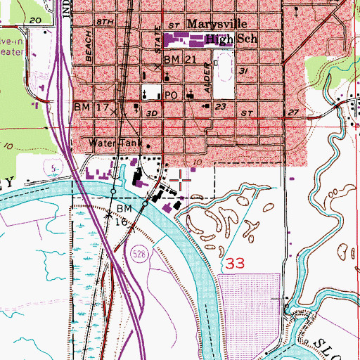 Topographic Map of Marysville Public Works, WA