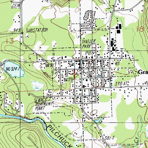 Topographic Map of Granite Falls City Hall, WA