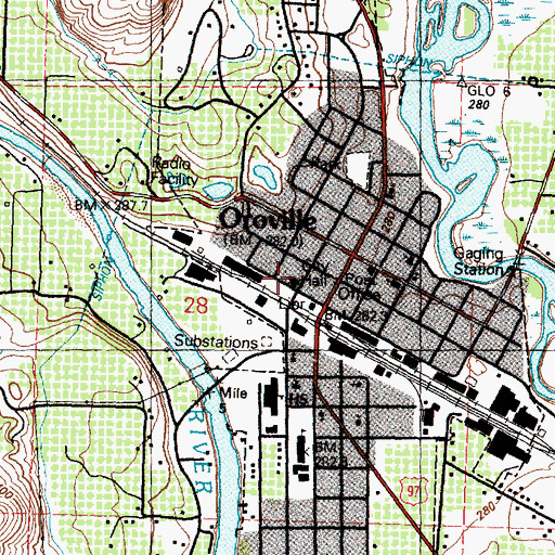 Topographic Map of Oroville City Hall, WA