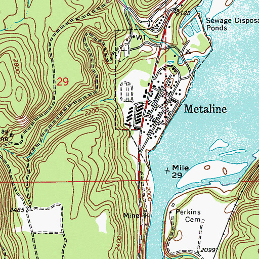 Topographic Map of Metaline City Hall, WA