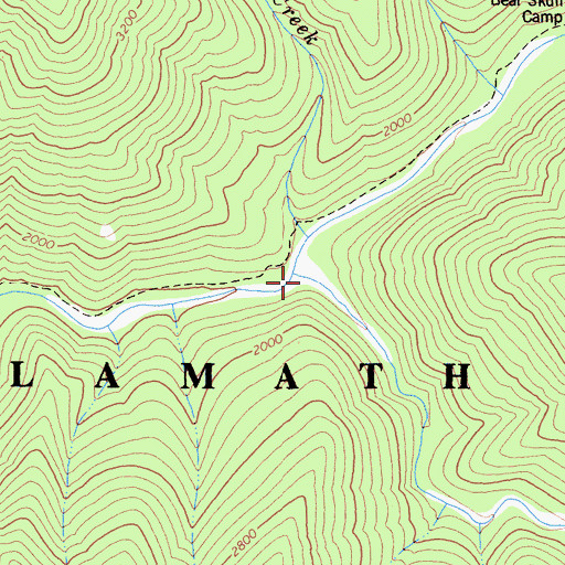 Topographic Map of Hancock Creek, CA