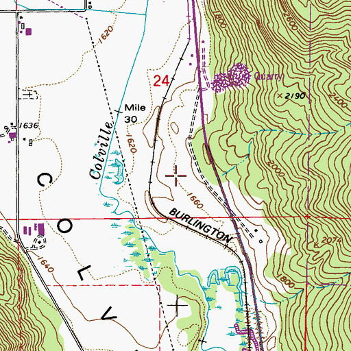 Topographic Map of Addy Sewage Lagoon, WA