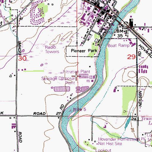 Topographic Map of Ferndale Aerated Sewage Lagoon, WA