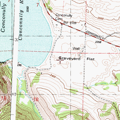 Topographic Map of Conconully Sewage Lagoon Number 1, WA