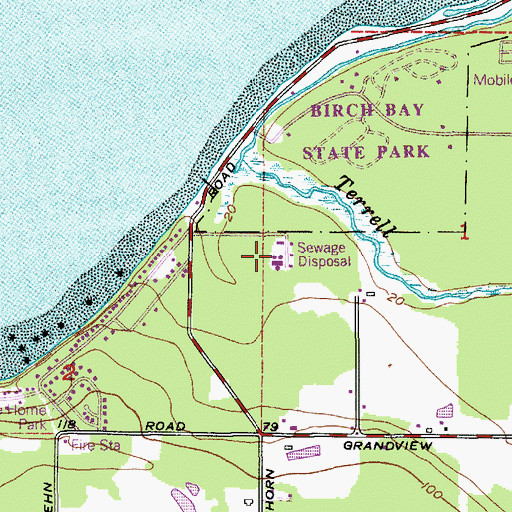 Topographic Map of Birch Bay Sewage Treatment Plant, WA
