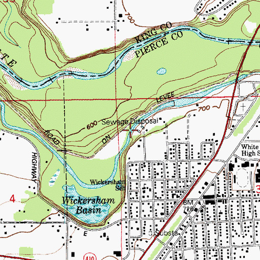 Topographic Map of Buckley Sewage Treatment Plant, WA