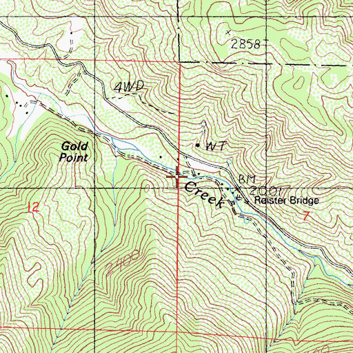 Topographic Map of Hanks Camp (historical), CA