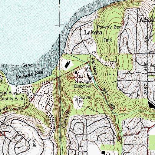 Topographic Map of Lakota Sewage Treatment Plant and Wastewater Treatment Plant, WA