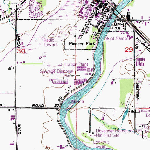 Topographic Map of Ferndale Sewage Treatment Plant, WA