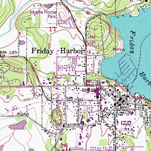 Topographic Map of Friday Harbor Sewage Treatment Plant, WA