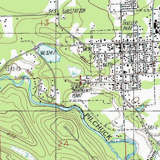 Topographic Map of Granite Falls Sewage Treatment Plant, WA