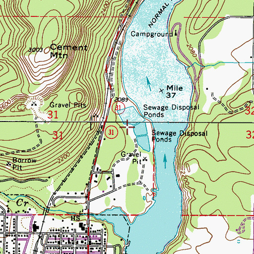 Topographic Map of Ione Sewage Treatment Plant, WA