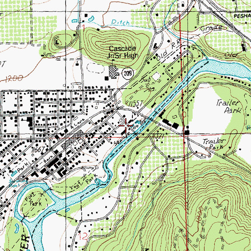 Topographic Map of Leavenworth Sewage Treatment Plant, WA