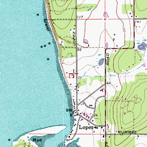 Topographic Map of Fisherman Bay Sewage Treatment Plant, WA