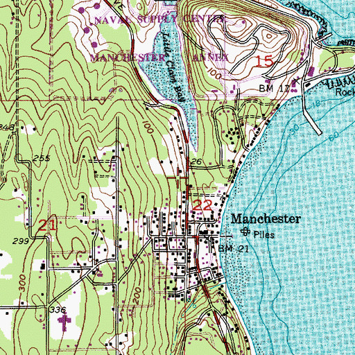 Topographic Map of Kitsap County Manchester Sewage Treatment Plant, WA
