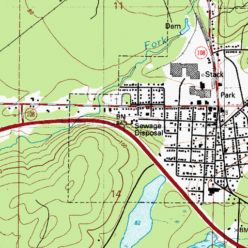 Topographic Map of McCleary Sewage Treatment Plant, WA
