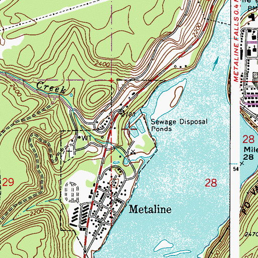Topographic Map of Metaline Sewage Treatment Plant, WA
