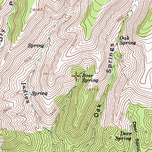 Topographic Map of Bear Spring, AZ