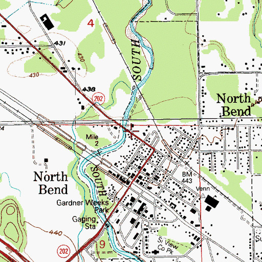 Topographic Map of North Bend Sewage Treatment Plant, WA