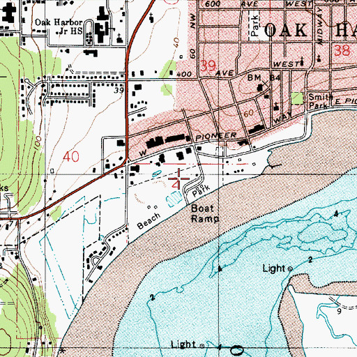 Topographic Map of Oak Harbor Sewage Treatment Plant, WA