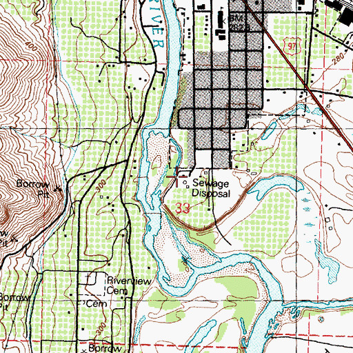 Topographic Map of Oroville Sewage Treatment Plant, WA